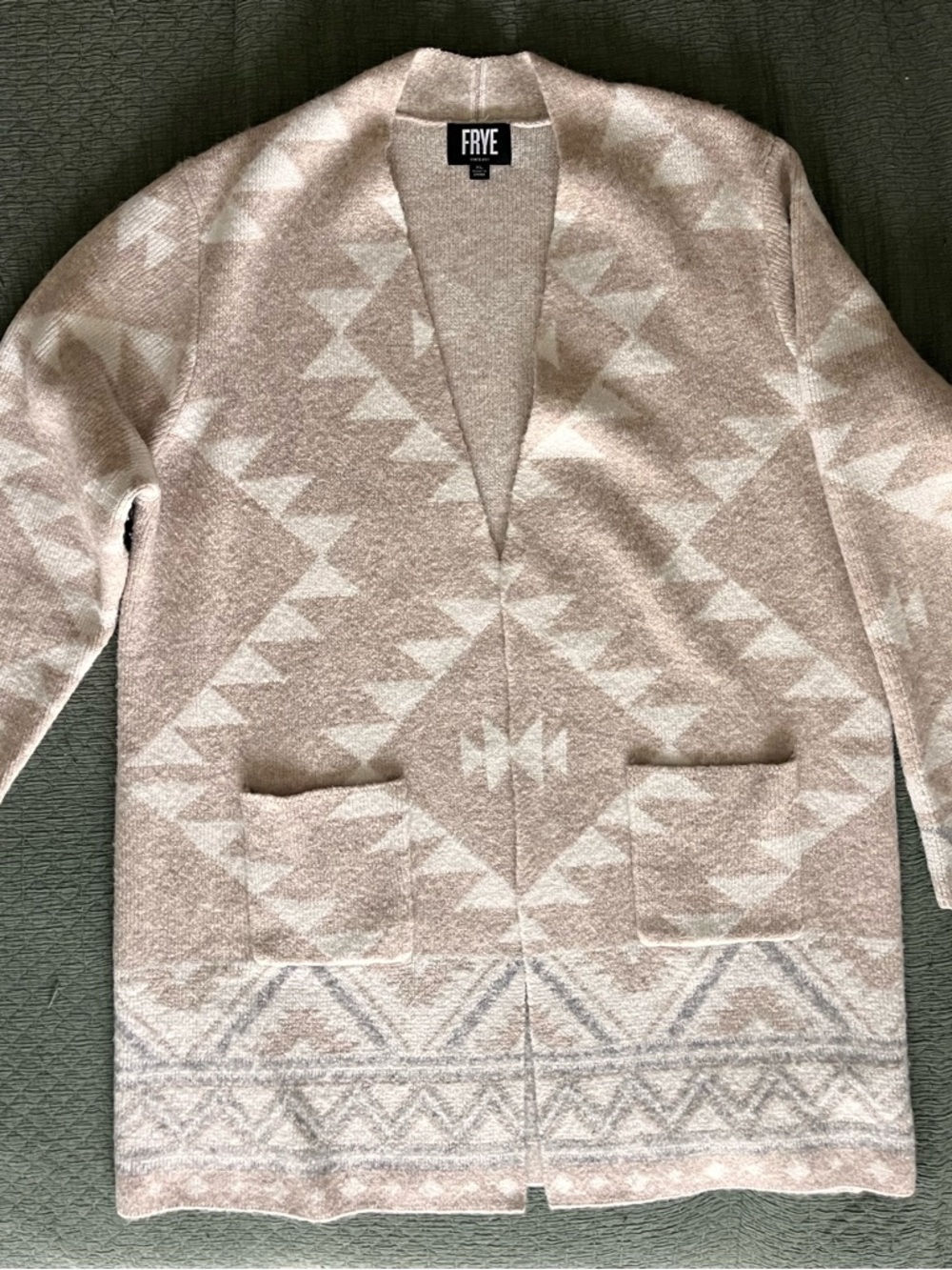 FRYE Beige & Cream Open Cardigan